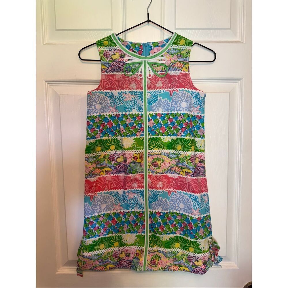 Lilly Pulitzer girls' Florida Loopy Shift Dress - Lagoony Patch pattern - 10y HT